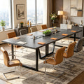Fnova 94"Large Conference Table for 8-10 People, Modern Executive Meeting Table with Cable Management & Adjustable Feet, Heavy-Duty Office Conference Desk for Boardroom, Training Room,Gray