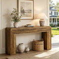 Fnova 70.9-Inch Console Table, Extra Long Farmhouse Entryway Table with Thickened Tabletop, Wood Sofa Table for Living Room, Entryway, Hallway,WM010358_BN_US