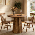 Fnova 31.5-Inch Round Dining Table, Small Farmhouse Wooden Kitchen Table for 2-4, Retro Bistro Table for Apartments, Office, Living Room, Restaurants, Coffee Shop, Bar, Dark Brown,WM010328_DBN_US