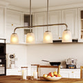 Fnova Pendant Lighting for Kitchen Island, 4-Light Pendant Lighting Modern with White Frosted Glass, Vanity Bathroom/Bedroom/Living Room,0