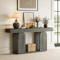 Fnova 70.87" Farmhouse Console Table for Entryway, 2-Tier Storage Long Narrow Wood Entryway Table, Easy Assembly, Gray,Gray