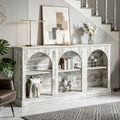 Fnova 63" Farmhouse Console Table, Wooden Entryway Table with 3-Tier Storage, Rectangular Sofa Table for Entrance, Hallway, Living Room, Behind Couch,White