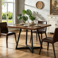 Fnova 31.5" Square Dining Table, Small Kitchen Dinner Table, 2-4 Person Industrial Dining Table, Square Kitchen Table for Dining Room Farmhouse Home Decor Furniture,Brown