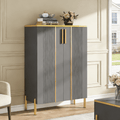 Fnova 6-Tier Modern Cabinet, Side Cabinet with Adjustable Shelves, Shoe Storage, 24 Pairs, Double Doors, for Entryway, Hallway, Living Room, Bathroom,WM011318_G_Cabinet