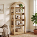 Fnova 5-Tier Arch-Shaped Storage Shelf Unit, Modern Open Display with Anti-Tip Kit for Living Room Bedroom Home Office,WM010565_BN_US