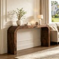 Fnova 71-Inch Farmhouse Console Table, Solid Wood Entryway Table Sofa Table with Curved Corners, for Hallway, Living Room, Behind Couch, Foyer,WM010370_DBN_US