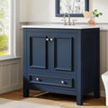 Fnova 30" Modern Bathroom Vanity with Sink, Freestanding Bathroom Vanities Cabinet, Bathroom Sink Cabinet with 2 Doors and 1 Drawer, Solid Wooden Frame, Navy Blue,Navy Blue