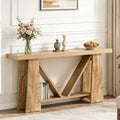 Fnova 71-Inch Long Console Table, 2-Tier Wooden Narrow Rectangular Sofa Table Behind Couch, Farmhouse Entryway Table for Entrance, Hallway, Living Room,WM010303M_LBN_US