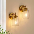 Fnova 2-Pack 1-Light Bathroom Vanity Wall Sconce, Bubble Glass Wall Lamp, Farmhouse Wall Light Fixture, Up Down Mount Design for Bathroom Vanity, Bedroom, Hallway, Living Room,WM011151_G_US