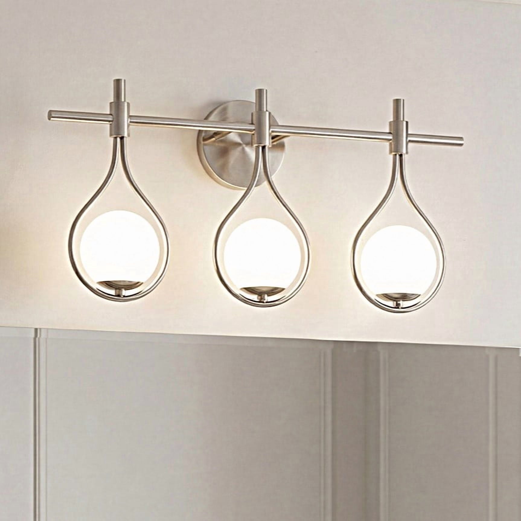 Fnova 3-Light Bathroom Vanity Light with Milk Glass Shade, G9 Base, UL Certified, Up/Down Install for Bathroom Vanity Bedroom,WM011140_S_US