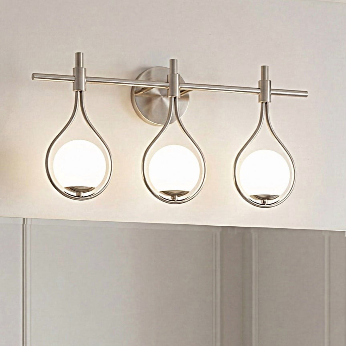 Fnova 3-Light Bathroom Vanity Light with Milk Glass Shade, G9 Base, UL Certified, Up/Down Install for Bathroom Vanity Bedroom,WM011140_S_US