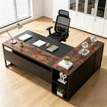 Fnova 71-Inch L-Shaped Desk, Large Corner Computer Table, Executive Office Desk with Storage Shelves, Heavy-Duty Conference Table for Home Office,WM010423_BNB_US