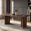 Fnova 63-Inch Rectangular Modern Dining Table, Wooden Modern Kitchen Table for 6 People for Dining Room, Dark Brown (Chairs Not Included),WM010235C_DDBN_Tables