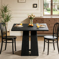 Fnova 31.5-Inch Square Dining Table, Farmhouse Wooden Kitchen Table for 4, Home Furniture for Dining Room, Living Room, Kitchen, Black,WM010326_B_Table