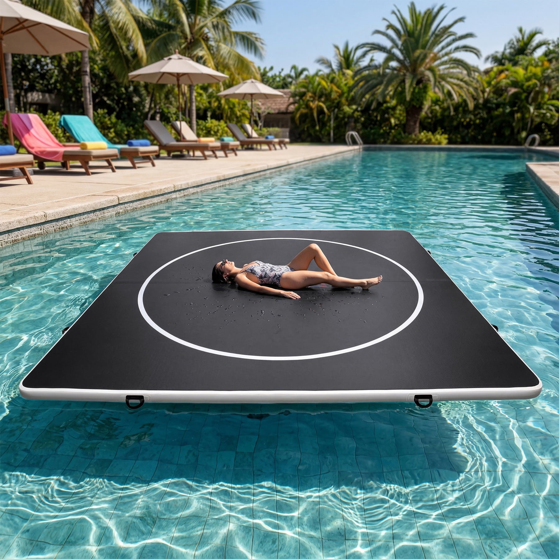 Fnova 13ft x 13ft Inflatable Wrestling Mat, 4-inch Thick, Non-Slip Waterproof, with Electric Pump and Storage Bag, for MMA, Jiu-Jitsu, Gymnastics, Yoga, and Multi-Sport Training,WM011613_B4_US