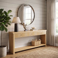 Fnova 70.9-Inch Console Table with 3 Drawers, Entryway Table Sofa Table Hallway Table for Foyer Living Room Entryway,WM010827_LBN_US
