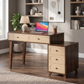 Fnova 51-Inch Computer Desk, Small Home Office Desk with 5 Drawers, Reversible Drawer Cabinet Space-Saving Workstation, for Small Home Office, Bedroom & Study,WM010444_BN_US