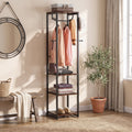Fnova 3-in-1 Freestanding Coat Rack with 4 Storage Shelves, 70.87-Inch Tall Entryway Organizer with X-Brace for Bedroom Hallway,WM010580_BNB_US