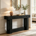 Fnova 63-Inch Farmhouse Console Table, 2-Tier Wooden Narrow Entryway Table, Long Sofa Table for Living Room, Entrance, Hallway,WM010392_B_US