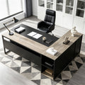 Fnova 71-Inch L-Shaped Desk, Large Corner Computer Table, Executive Office Desk with Storage Shelves, Heavy-Duty Conference Table for Home Office,WM010423_GB_US