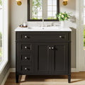 Fnova 36-Inch Freestanding Bathroom Vanity with Ceramic Top, Painted Storage Organizer Cabinet with Drawers & Doors, Modern Bathroom Sink Cabinet with Adjustable Shelves, Bathroom Home Decor,WM011335_B36_US