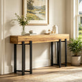 Fnova 63-Inch Industrial Console Table, Extra-Long Rectangular Entryway Table Sofa Table with Metal Frame for Hallway, Living Room, Foyer,WM010359_BN_US