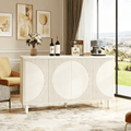 Fnova Modern Cabinet with 2-Tier Storage Shelves, 59.44-Inch Sideboard with 4 Doors, Push Pop-up Door, for Kitchen, Dining Room, Living Room, Easy Assembly,WM011326_W_Cabinet