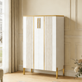Fnova 6-Tier Modern Cabinet, Side Cabinet with Adjustable Shelves, Shoe Storage, 24 Pairs, Double Doors, for Entryway, Hallway, Living Room, Bathroom,WM011318_W_Cabinet