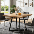 Fnova 31.5" Square Dining Table, Small Kitchen Dinner Table, 2-4 Person Industrial Dining Table, Square Kitchen Table for Dining Room Farmhouse Home Decor Furniture,Light Brown