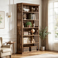 Fnova 74" Tall Bookcase with 6-Tier Open Display Storage Shelves, Large Book Shelf Bookcase Bookshelf for Living Room, Home Office, Bed Room,Brown