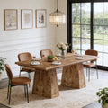 Fnova 63" Executive Desk, Dining Table for 6 People, Modern Farmhouse Wooden Kitchen Table, Large Office Computer Desk for Home Office (Chairs Not Included),Brown