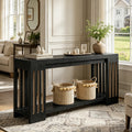 Fnova 70.9-Inch Console Table, 2-Tier Extra Long Farmhouse Entryway Table with Vertical Stripe Legs, Wood Sofa Table for Living Room, Hallway, Entrance,WM010351_B_US