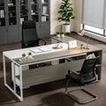 Fnova 71-Inch L-Shaped Desk, Large Corner Computer Table, Executive Office Desk with Storage Shelves, Heavy-Duty Conference Table for Home Office,WM010423_GW_US