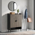 Fnova 7-Tier Modern Cabinet, Side Cabinet with Adjustable Shelves, Shoe Storage with Metal Accents, 24 Pairs Capacity for Entryway, Hallway, Living Room, Bathroom,WM011313_GB_US