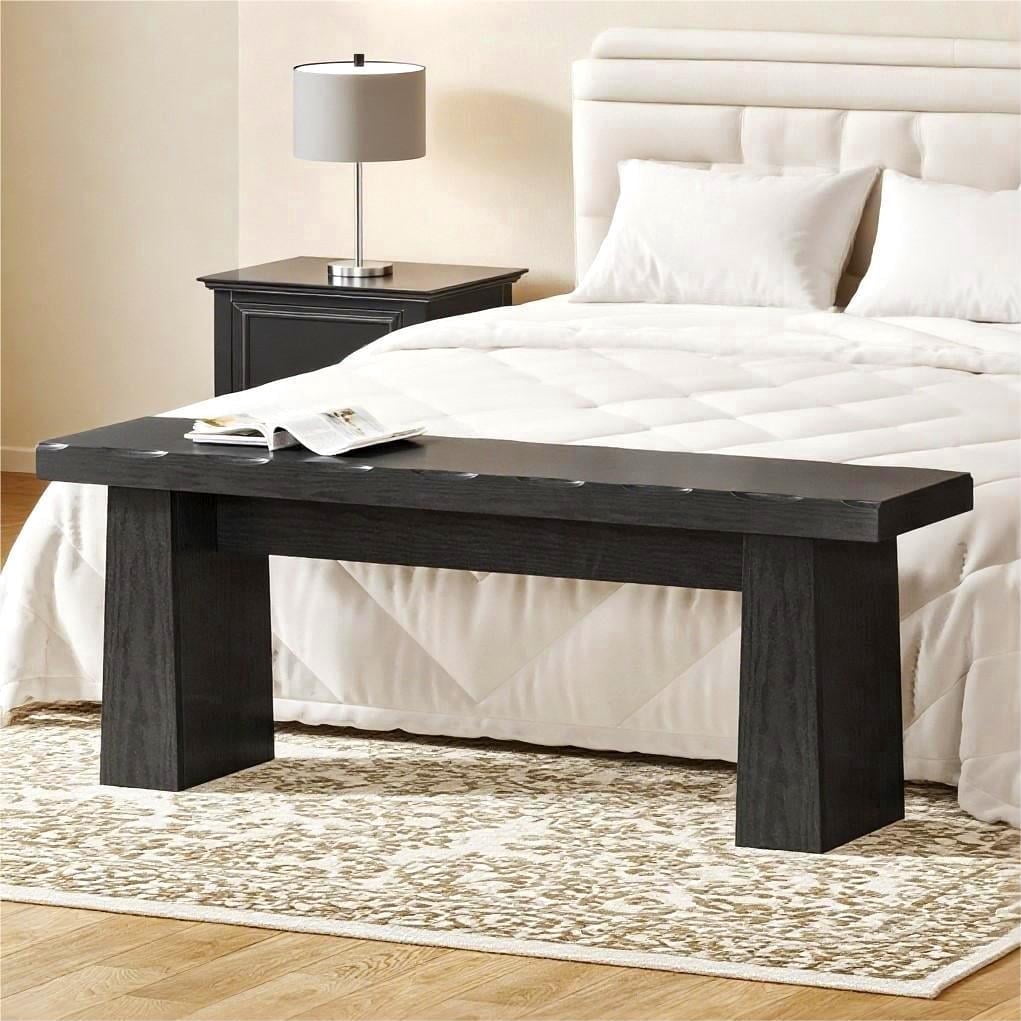 Fnova 48" Wooden Two - Person Backless Entryway Bench with Under - Bench Storage for Outdoor Garden, Living Room, Bedroom, Dining Room, Hallway,Black
