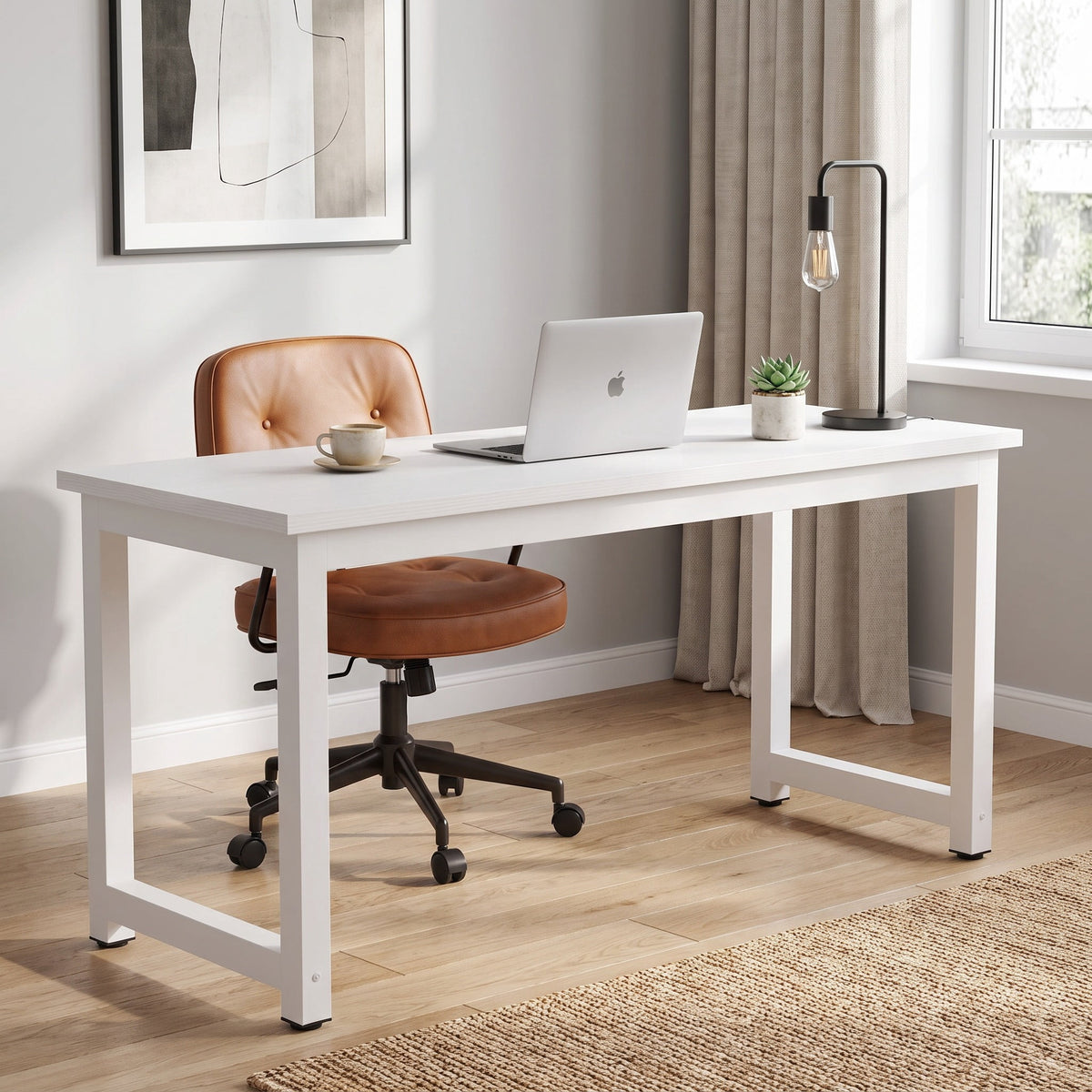 Fnova 63-Inch Modern Computer Desk, Heavy-Duty Steel Frame Workstation for Home Office, Conference Room & Study Room,WM010497_WW_US