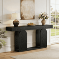 Fnova 70.87" Farmhouse Console Table for Entryway, 2-Tier Storage Long Narrow Wood Entryway Table, Easy Assembly, Black,Black