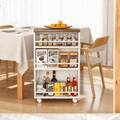 Fnova 3-Tier Rolling Storage Cart, Farmhouse Narrow Kitchen Storage Solution with Lockable Casters & Pull Handle, Metal Frame for Kitchen/Bathroom/Home Office/Laundry, Easy Assembly,WM010535_W_Shelf