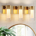 Fnova 19.7-Inch LED Gold Vanity Lights, Modern 3CCT Dimmable Bathroom Light Fixtures with Double Glass Shade, (ETL Listed, Bulbs Included),WM011103_G_US