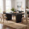 Fnova 63-Inch Farmhouse Dining Table for 6 People, Fluted Line Extendable Dinner Table, for Dining Room, Living Room & Kitchen,WM010457_B_US