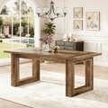 Fnova 63" Dining Table, Modern Wood Rectangular Kitchen Table, Large Dining Room Table with Heavy Duty Legs, Easy to Assemble,Brown