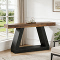 Fnova 55-Inch Farmhouse Console Table, 2-Tier Storage Sofa Table, Long Wood Entryway Table for Hallway, Living Room, Easy Assembly,WM010319_BNB_Console