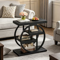 Fnova 4-Tier End Table, Modern Side Table with Metal Frame, Small Accent Table Nightstand with Open Shelves, Easy Assembly, for Living Room, Bedroom, Entryway, Small Space,WM010136_B_US