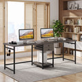 Fnova 79-Inch Extra Long Double Desk for 2 People, Computer Desk with Drawers & Storage Shelves, Home Office Desk Writing Study Table for Home Office, Study Room, Bedroom, Living Room,WM010466_G_US