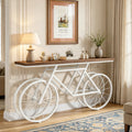 Fnova 70.9-Inch Industrial Console Table, Extra Long Narrow Sofa Table with Bicycle Metal Base, Modern Entryway Table Behind Couch for Living Room, Hallway, Entrance, Foyer,WM010367_BNW_US